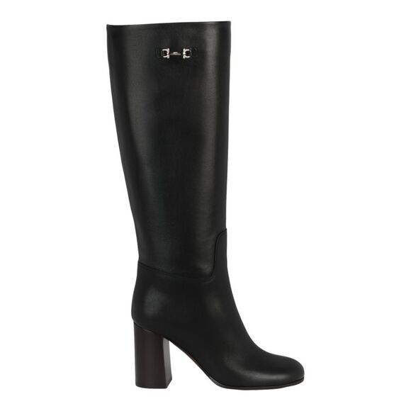 Ferragamo Ovidio 85 Knee-High Boots Black Womens